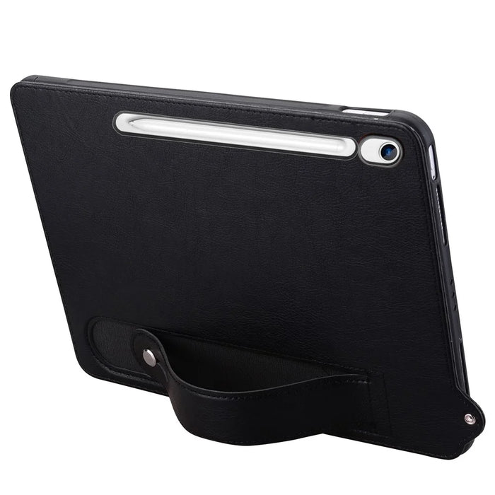 Tablet Case For Samsung Galaxy Tab S10 Lite  /  Tab S10 FE  /  Tab S9 FE Hand Strap Kickstand Leather Tablet Cover - Black - 4