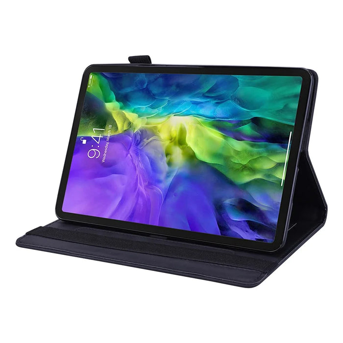 Tablet Case For Samsung Galaxy Tab S10 FE  /  Tab S9 FE  /  Tab S10 Lite Card Slots Leather Cover Flower Pattern - Black - 2