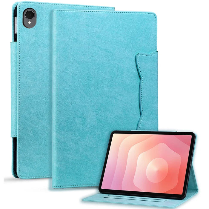 For Samsung Galaxy Tab S11 Case Cat Buckle Closure Leather Protective Stand Cover - Baby Blue - 1