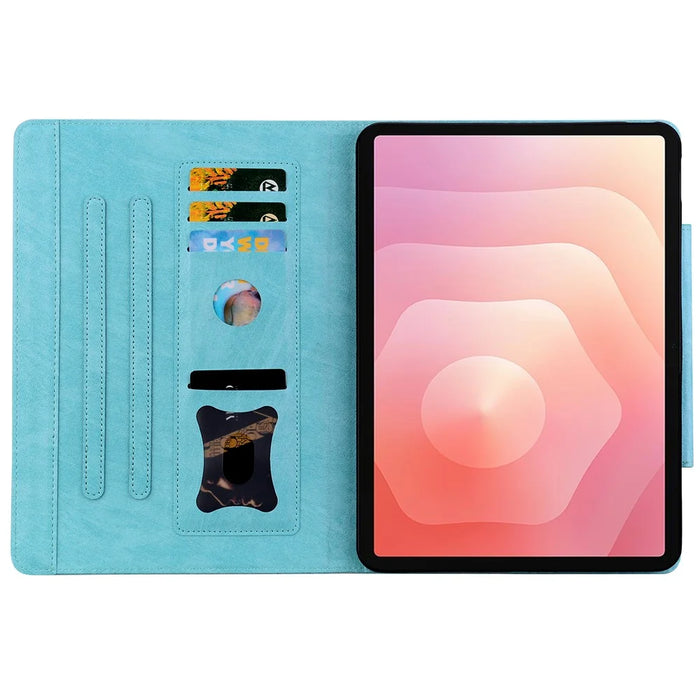 For Samsung Galaxy Tab S11 Case Cat Buckle Closure Leather Protective Stand Cover - Baby Blue - 3