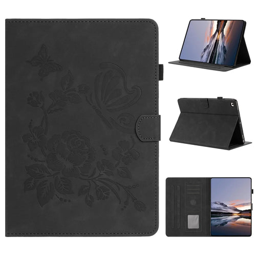 Tablet Case For iPad mini (2019) 7.9 inch / mini 4 / mini 3 / Mini 2 / Mini Card Holder Stand Butterfly Floral Imprinted Leather Cover - Black - 1