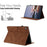 For iPad mini (2024) / (2021) Case Card Holder Stand Butterfly Floral Imprinted Leather Tablet Cover - Brown - 6