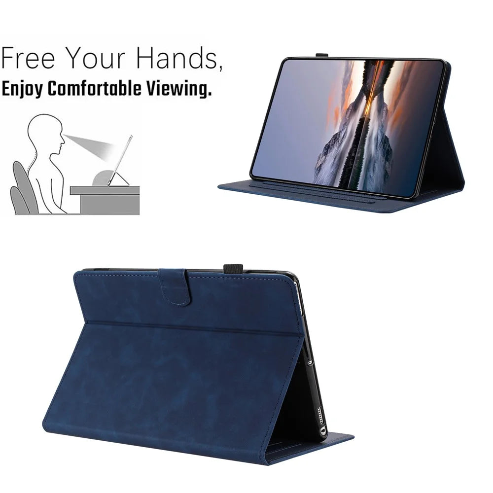 For Amazon Kindle 11th (2024) / 6" (2022) Case Card Holder Stand Butterfly Floral Imprinted Leather Tablet Cover - Blue - 6