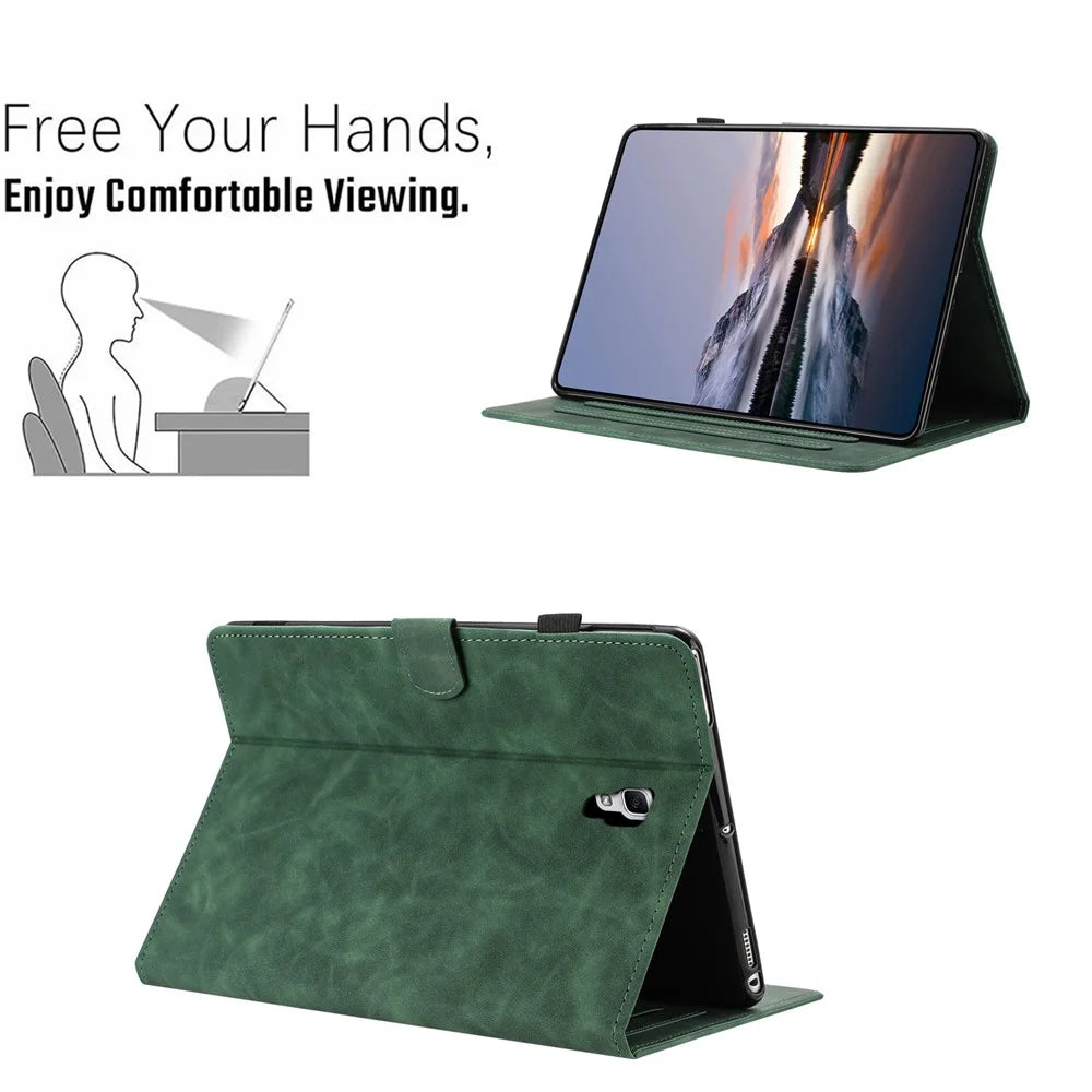 For Samsung Galaxy Tab A 10.5 (2018) Case Card Holder Stand Butterfly Floral Imprinted Leather Tablet Cover - Green - 6