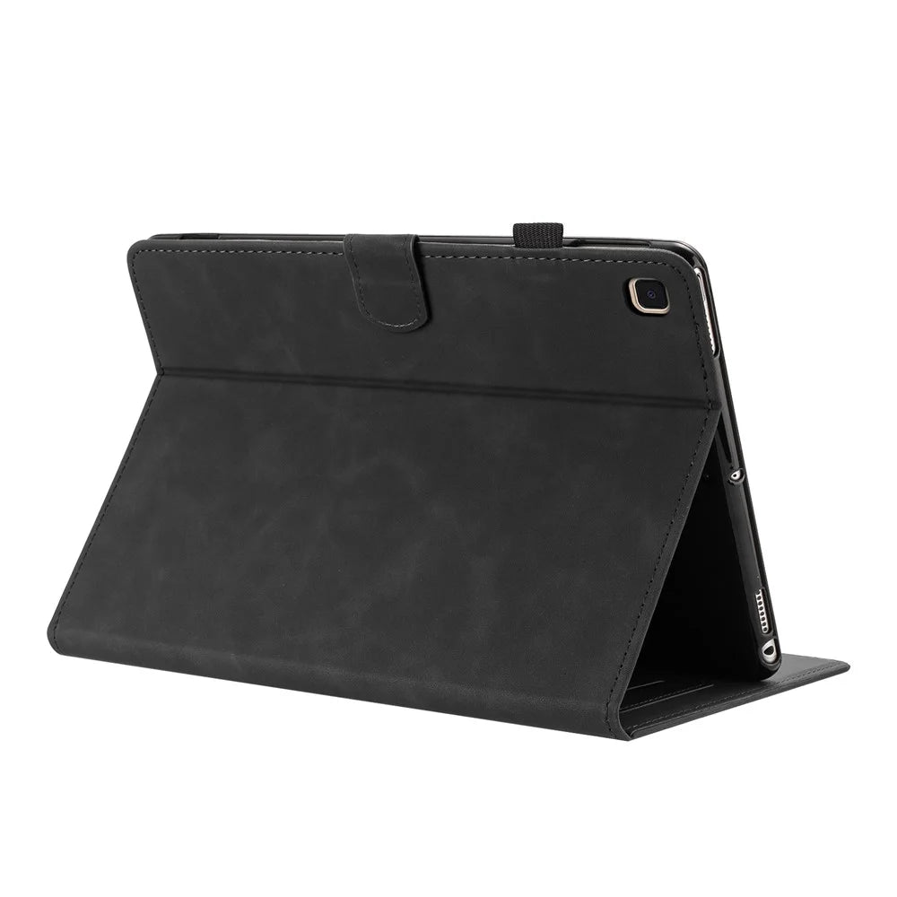 Tablet Case For Samsung Galaxy Tab S6 Lite (2024) / (2022) / (2020) Card Holder Stand Butterfly Floral Imprinted Leather Cover - Black - 2