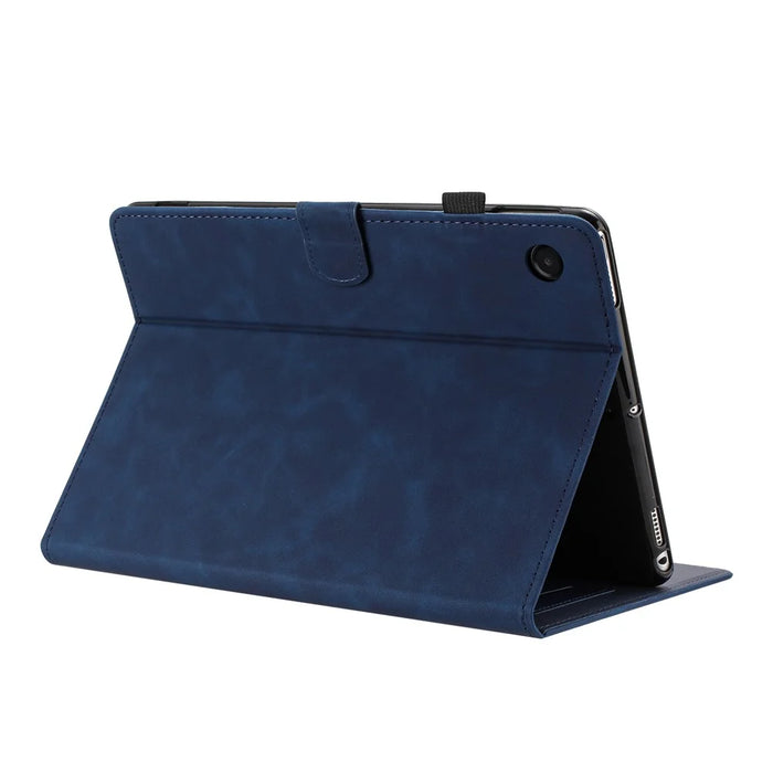 For Samsung Galaxy Tab A8 10.5 (2021) Case Card Holder Stand Butterfly Floral Imprinted Leather Tablet Cover - Blue - 2