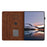 For Samsung Galaxy Tab S10 FE+ Case Card Holder Stand Butterfly Floral Imprinted Leather Tablet Cover - Brown - 3
