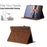 For Samsung Galaxy Tab S10 FE+ Case Card Holder Stand Butterfly Floral Imprinted Leather Tablet Cover - Brown - 6