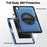 For Samsung Galaxy Tab S10 Lite Case Kickstand PC + TPE Tablet Cover with Hand Strap - Navy Blue - 2
