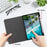 PU Leather Case For Samsung Galaxy Tab A11  /  Tab A9 Pattern Print Tablet Cover Stand with Pen Slot (Stylus Not Included)  - Blue Daisies - 5