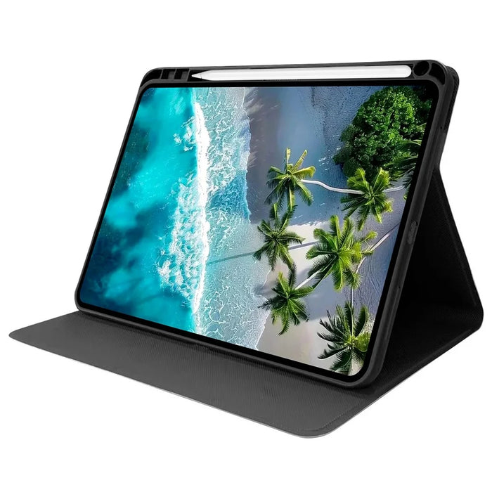 For Samsung Galaxy Tab S10 FE+ PU Leather Case Pattern Print Tablet Cover Stand with Pen Slot (Stylus Not Included)  - Blue Daisies - 3