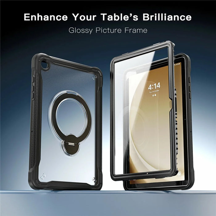 Kickstand Case for Samsung Galaxy Tab A11+ Drop Protection TPU + PC Tablet Cover with 9H Screen Film - Black - 3