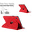 For iPad 10.9 (2022) Leather Case Rotatable Honeycomb Imprinted Shockproof Tablet Cover with Stand - Red - 6