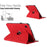 For Samsung Galaxy Tab A9+ Leather Case Rotatable Honeycomb Imprinted Shockproof Tablet Cover with Stand  - Red - 6