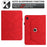 For Samsung Galaxy Tab A9+ Leather Case Rotatable Honeycomb Imprinted Shockproof Tablet Cover with Stand  - Red - 7