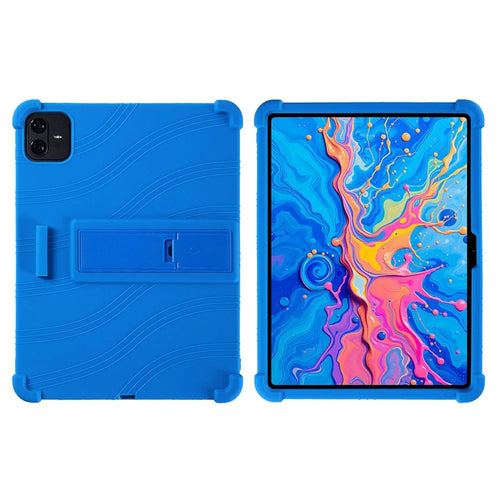 For Teclast ArtPad Pro / Blackview LINK 8 Case Adjustable Kickstand Silicone Tablet Protective Cover - Dark Blue - 1