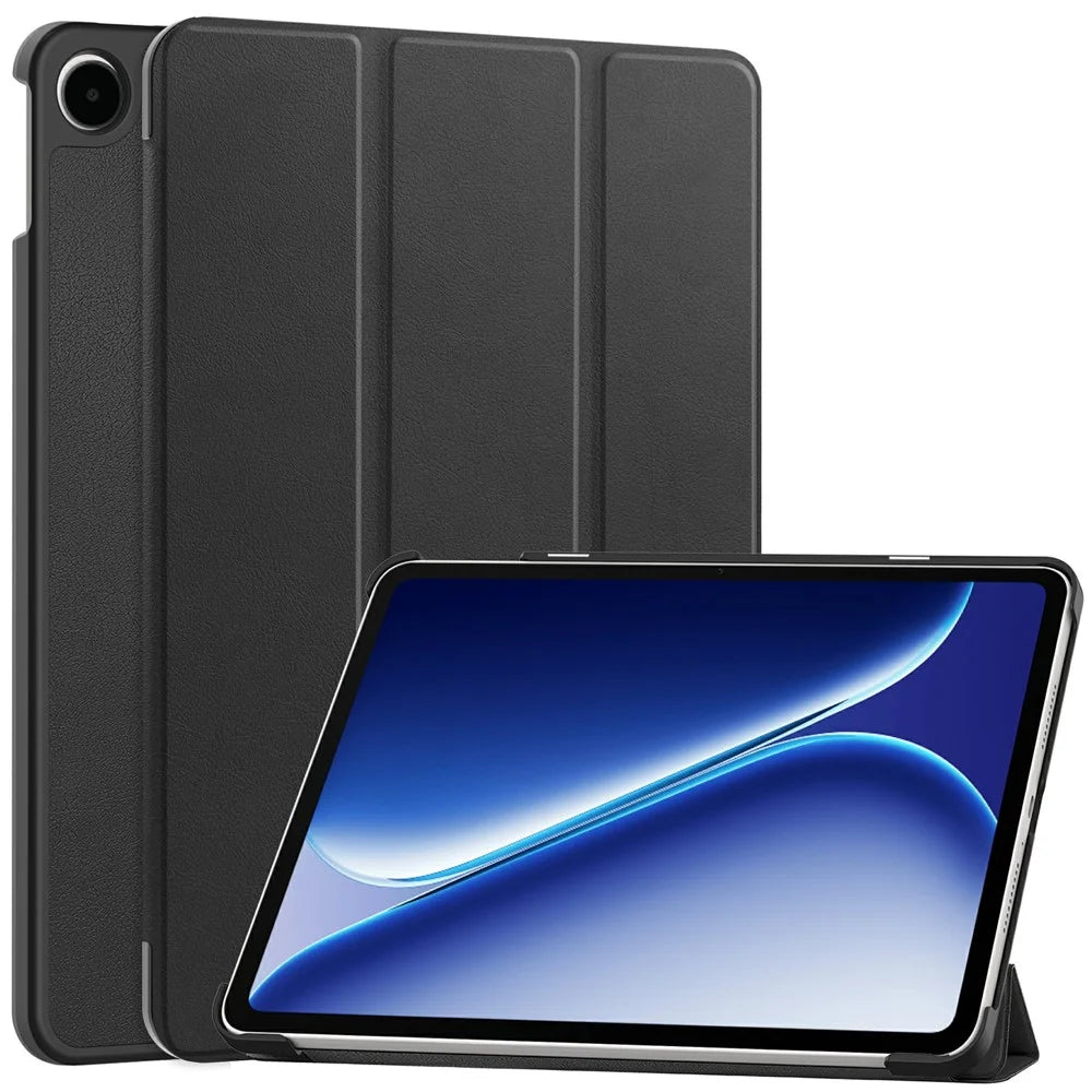 For OnePlus Pad Air5 / Pad Go 2 Case Anti-Drop Leather Stand Tablet Cover - Black - 1