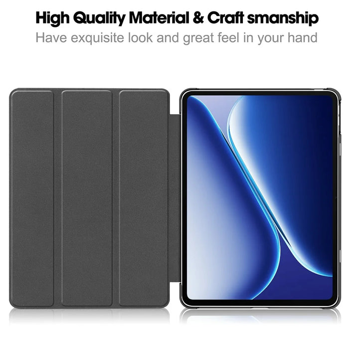 For OnePlus Pad Air5 / Pad Go 2 Case Anti-Drop Leather Stand Tablet Cover - Black - 3