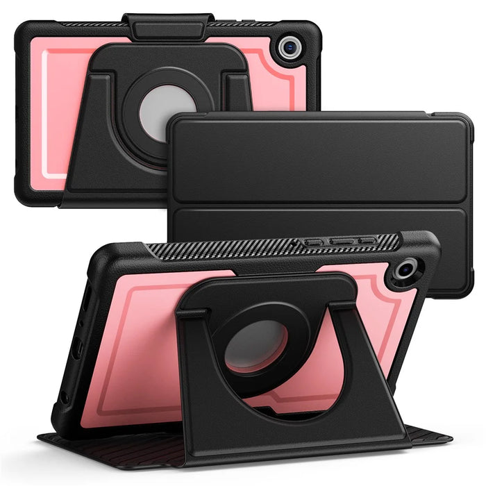 For Samsung Galaxy Tab A11 / A9 Tablet Case Detachable PC + TPU + PU Leather Flip Cover - Pink - 1