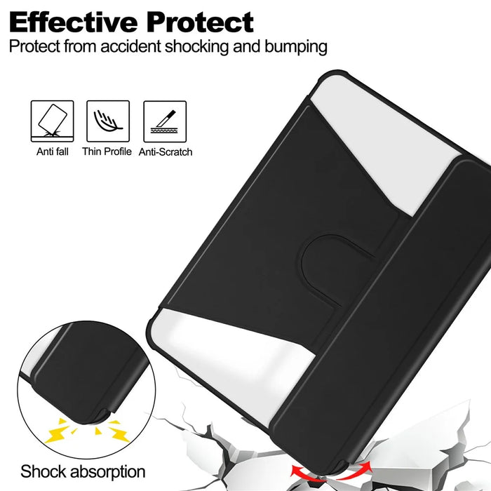 For iPad (2025)  /  10.9 (2022) Case 360 Degree Rotary Stand PU Leather + Acrylic Tablet Cover (Without Keyboard) - Black - 4
