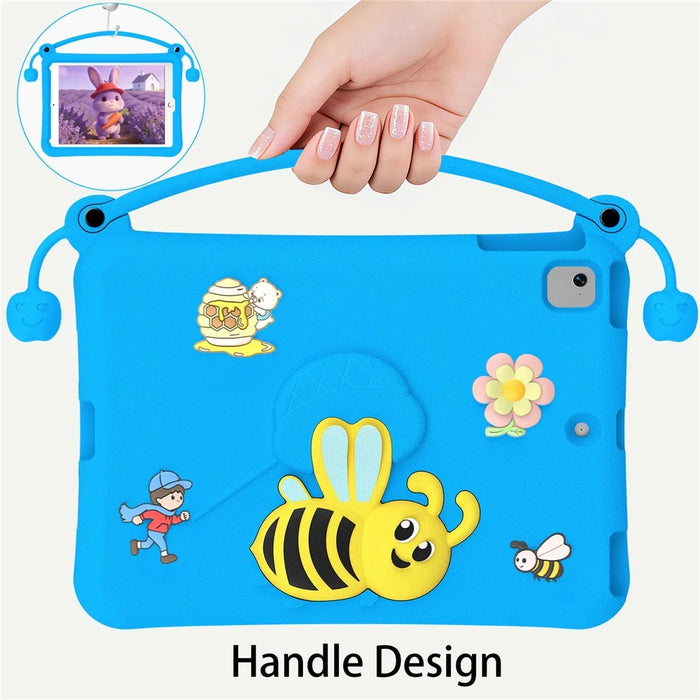 EVA Case For iPad 9.7-inch (2018)  /  (2017)  /  Pro 9.7 inch (2016)  /  Air 2  /  Air (2013) Bee Style Kickstand Tablet Cover with Carry Handle - Blue - 4