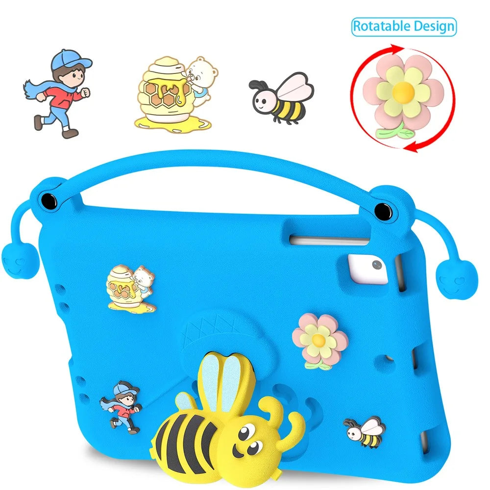 EVA Case For iPad mini (2019) 7.9 inch  /  mini 4  /  mini 3  /  Mini 2  /  Mini Bee Style Kickstand Tablet Cover with Carry Handle - Blue - 2