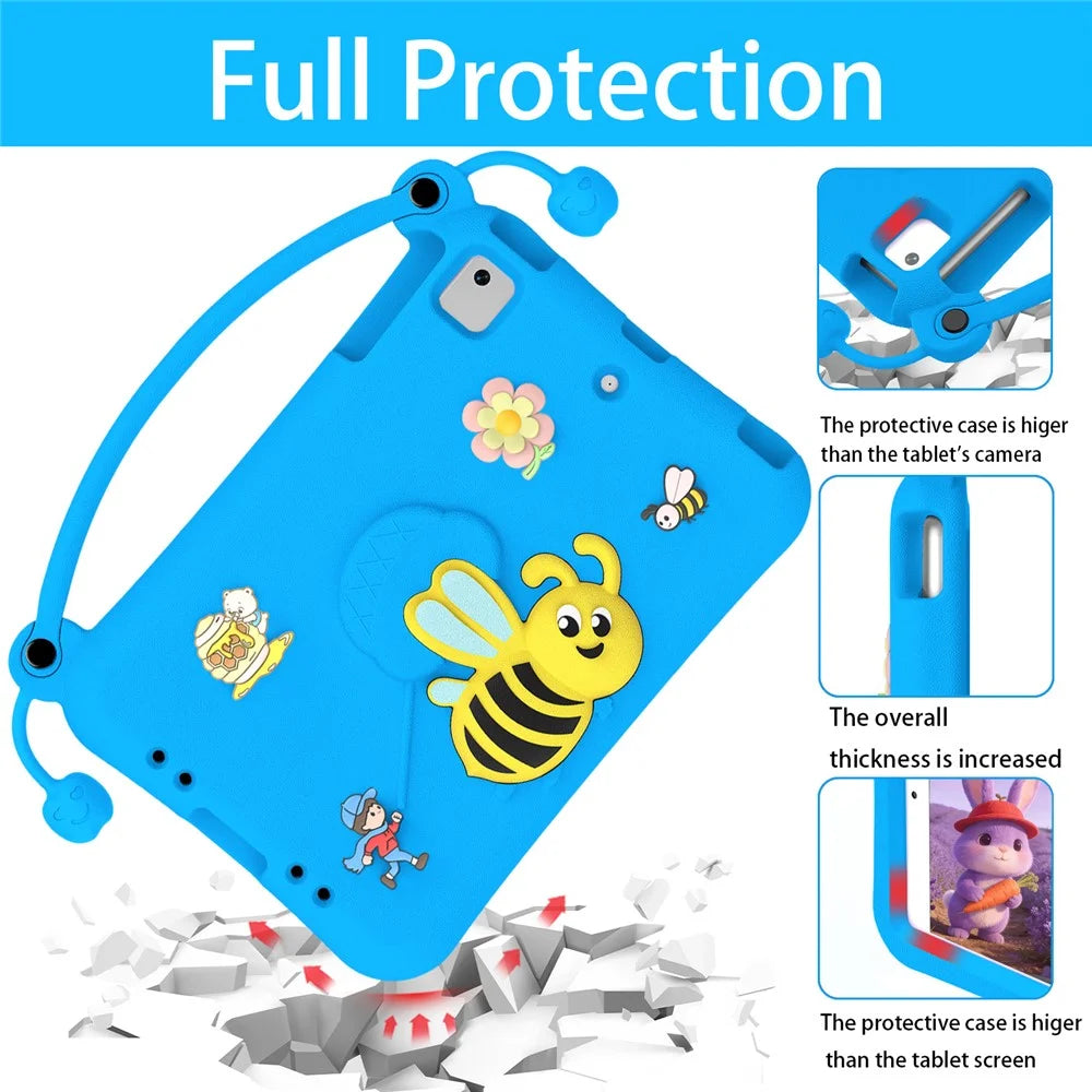 EVA Case For iPad mini (2019) 7.9 inch  /  mini 4  /  mini 3  /  Mini 2  /  Mini Bee Style Kickstand Tablet Cover with Carry Handle - Blue - 4