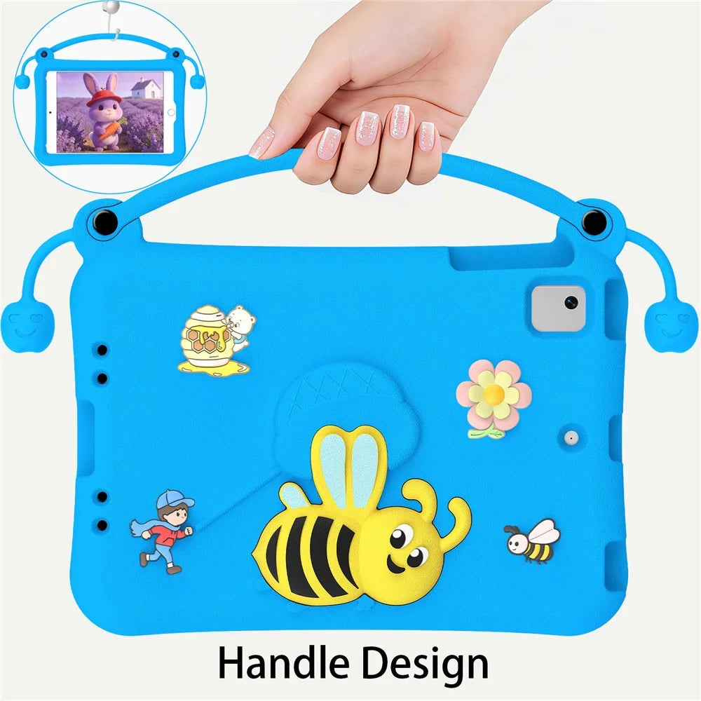 EVA Case For iPad mini (2019) 7.9 inch  /  mini 4  /  mini 3  /  Mini 2  /  Mini Bee Style Kickstand Tablet Cover with Carry Handle - Blue - 5