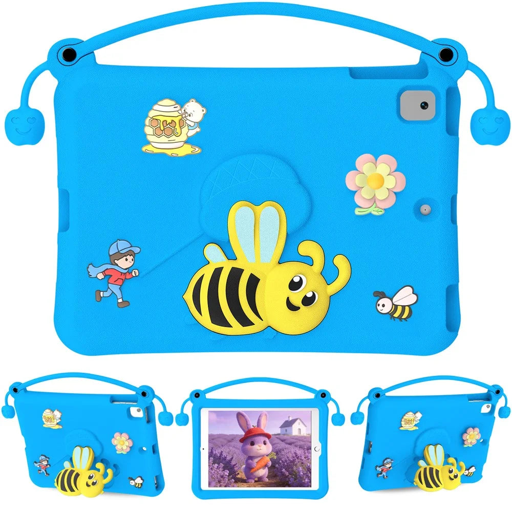 EVA Case For iPad 10.2 (2021)  /  (2020)  /  (2019)  /  Air 10.5 inch (2019) Bee Style Kickstand Tablet Cover with Carry Handle - Blue - 1