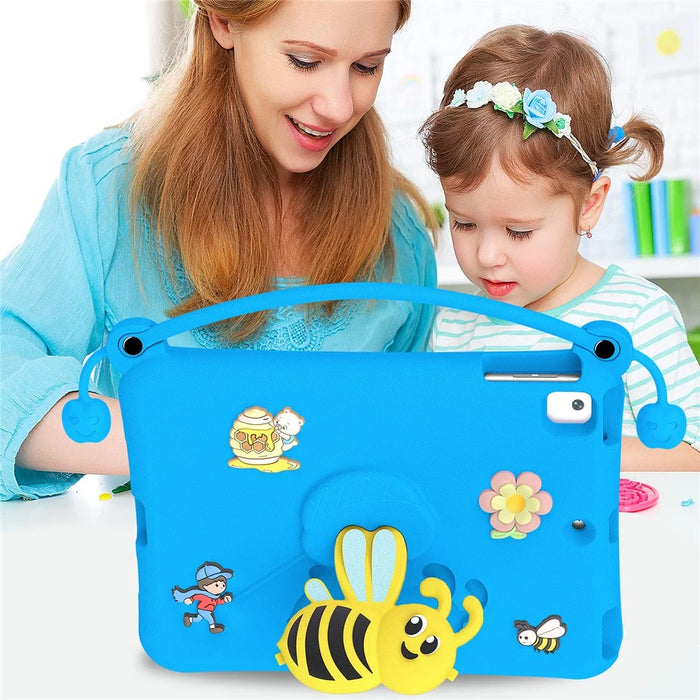 EVA Case For iPad 10.2 (2021)  /  (2020)  /  (2019)  /  Air 10.5 inch (2019) Bee Style Kickstand Tablet Cover with Carry Handle - Blue - 3
