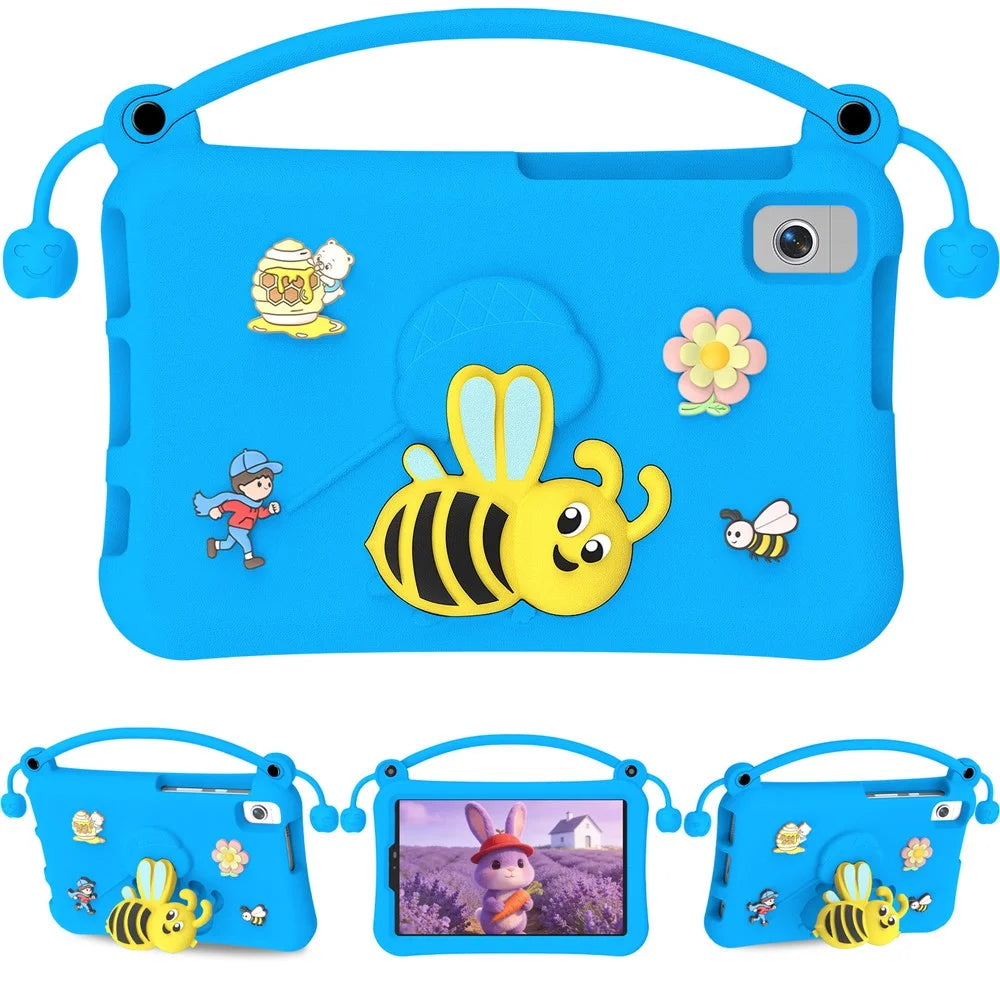 EVA Case For Samsung Galaxy Tab A11  /  A9  /  A7 Lite 8.7-inch  /  A 8.0 (2019)  /  Lenovo Tab K9 Bee Style Kickstand Tablet Cover with Carry Handle - Blue - 1