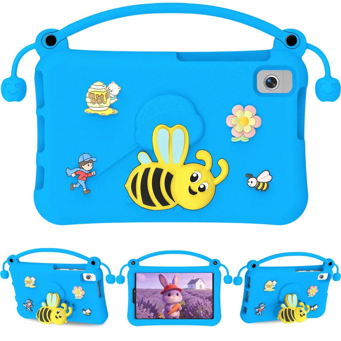 EVA Case For Samsung Galaxy Tab A11  /  A9  /  A7 Lite 8.7-inch  /  A 8.0 (2019)  /  Lenovo Tab K9 Bee Style Kickstand Tablet Cover with Carry Handle - Blue - 1