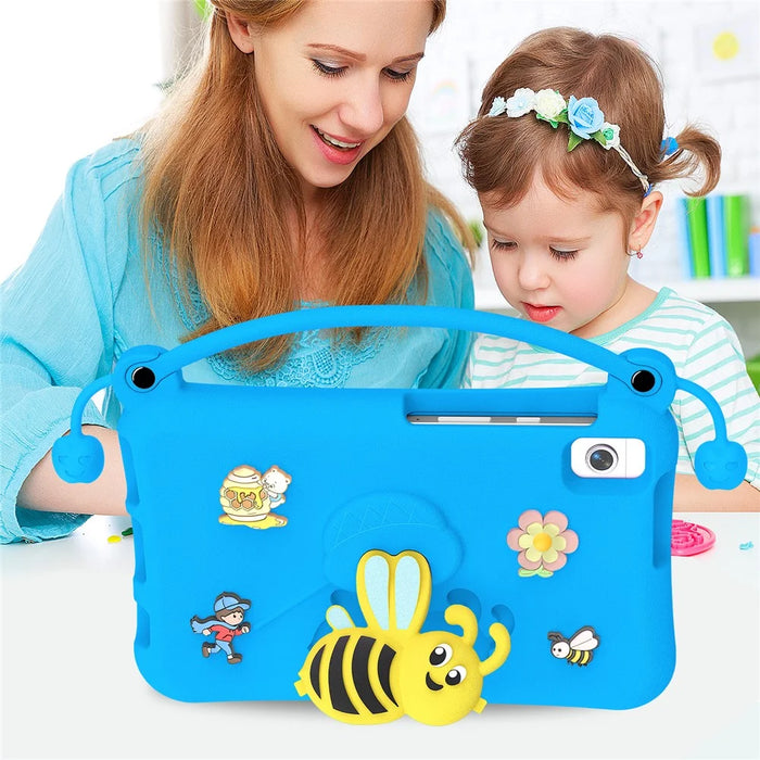 EVA Case For Samsung Galaxy Tab A11  /  A9  /  A7 Lite 8.7-inch  /  A 8.0 (2019)  /  Lenovo Tab K9 Bee Style Kickstand Tablet Cover with Carry Handle - Blue - 3