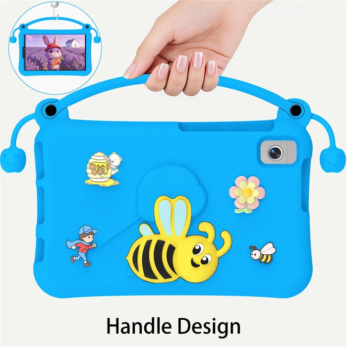 EVA Case For Samsung Galaxy Tab A11  /  A9  /  A7 Lite 8.7-inch  /  A 8.0 (2019)  /  Lenovo Tab K9 Bee Style Kickstand Tablet Cover with Carry Handle - Blue - 5