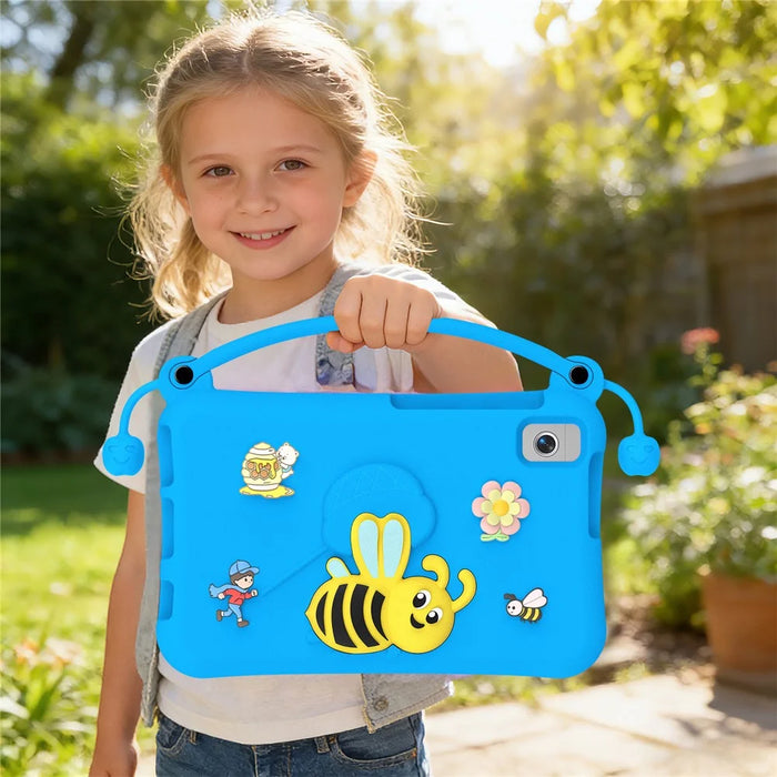 EVA Case For Samsung Galaxy Tab A11  /  A9  /  A7 Lite 8.7-inch  /  A 8.0 (2019)  /  Lenovo Tab K9 Bee Style Kickstand Tablet Cover with Carry Handle - Blue - 7