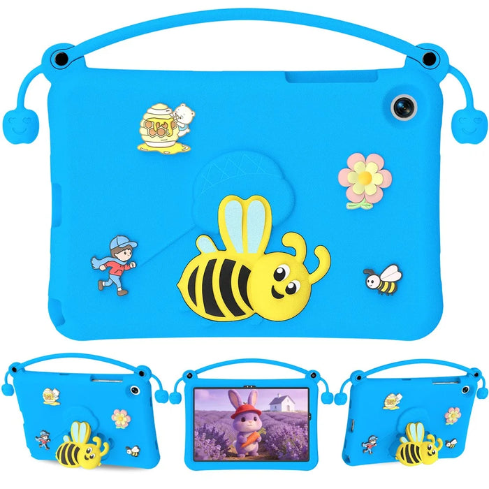 For Samsung Galaxy Tab A11+  /  A9+ EVA Case Bee Style Kickstand Tablet Cover with Carry Handle - Blue - 1