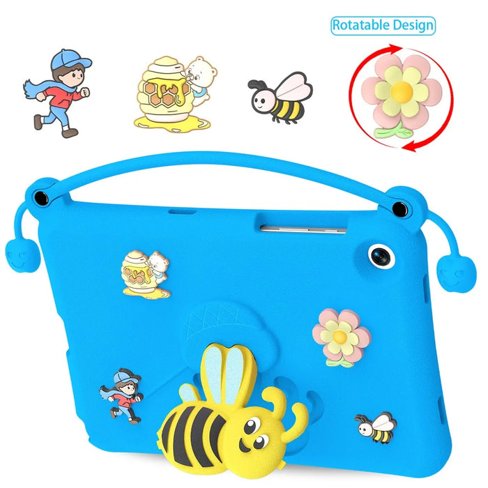 For Samsung Galaxy Tab A11+  /  A9+ EVA Case Bee Style Kickstand Tablet Cover with Carry Handle - Blue - 2