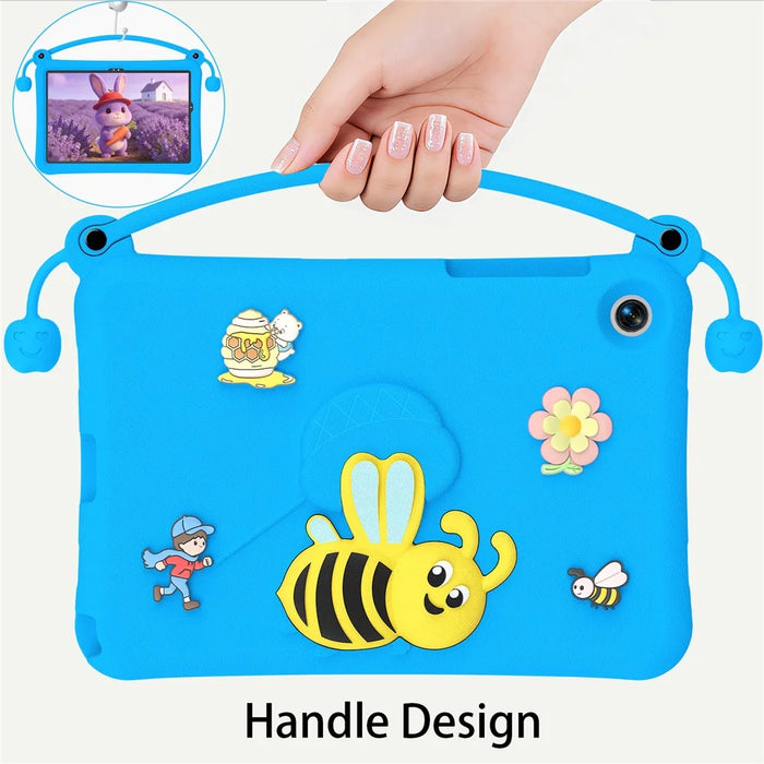 For Samsung Galaxy Tab A11+  /  A9+ EVA Case Bee Style Kickstand Tablet Cover with Carry Handle - Blue - 5