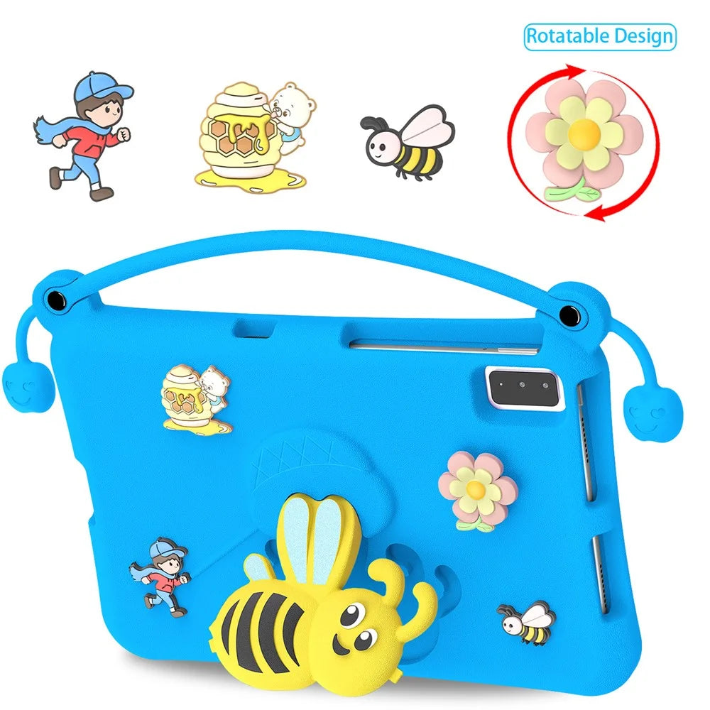 EVA Case For Samsung Galaxy Tab S6 Lite (2024) / (2022) / (2020) / S6 / S5e SM-T720 / A7 10.4 (2022) / (2020) / Lenovo Tab M10 Plus / K10 Bee Style Kickstand Tablet Cover with Carry Handle - Blue - 2