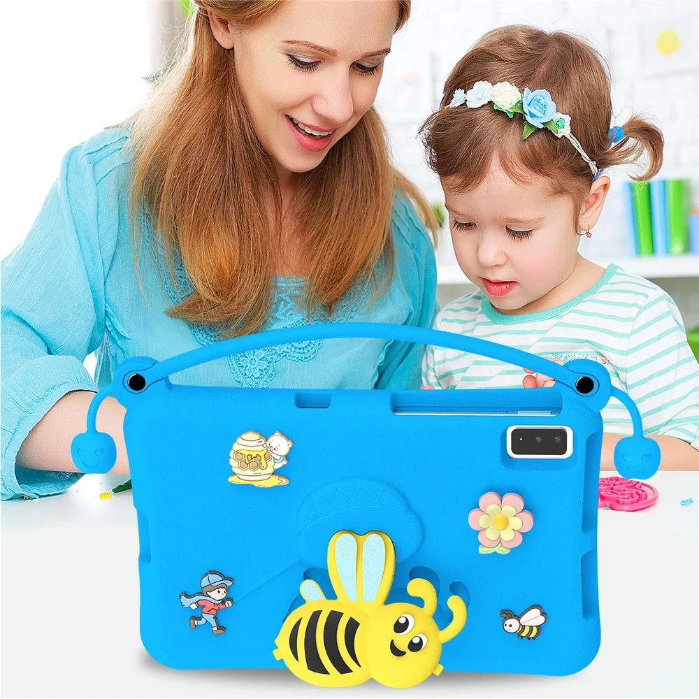 EVA Case For Samsung Galaxy Tab S6 Lite (2024) / (2022) / (2020) / S6 / S5e SM-T720 / A7 10.4 (2022) / (2020) / Lenovo Tab M10 Plus / K10 Bee Style Kickstand Tablet Cover with Carry Handle - Blue - 3