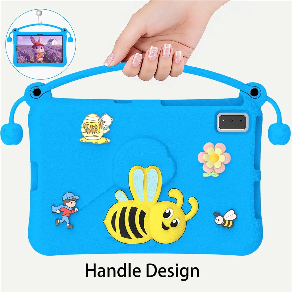 EVA Case For Samsung Galaxy Tab S6 Lite (2024) / (2022) / (2020) / S6 / S5e SM-T720 / A7 10.4 (2022) / (2020) / Lenovo Tab M10 Plus / K10 Bee Style Kickstand Tablet Cover with Carry Handle - Blue - 5