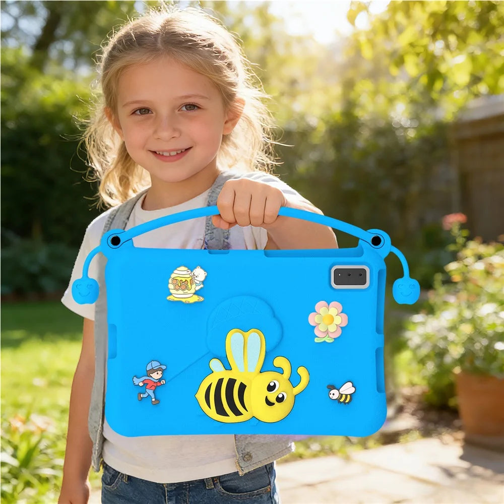 EVA Case For Samsung Galaxy Tab S6 Lite (2024) / (2022) / (2020) / S6 / S5e SM-T720 / A7 10.4 (2022) / (2020) / Lenovo Tab M10 Plus / K10 Bee Style Kickstand Tablet Cover with Carry Handle - Blue - 7