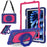 For Samsung Galaxy Tab A11+  /  A9+ Case Hand Grip Kickstand Shockproof Silicone + PC Tablet Cover with Detachable Strap  /  Pen Slot - Rose  /  Navy Blue - 1