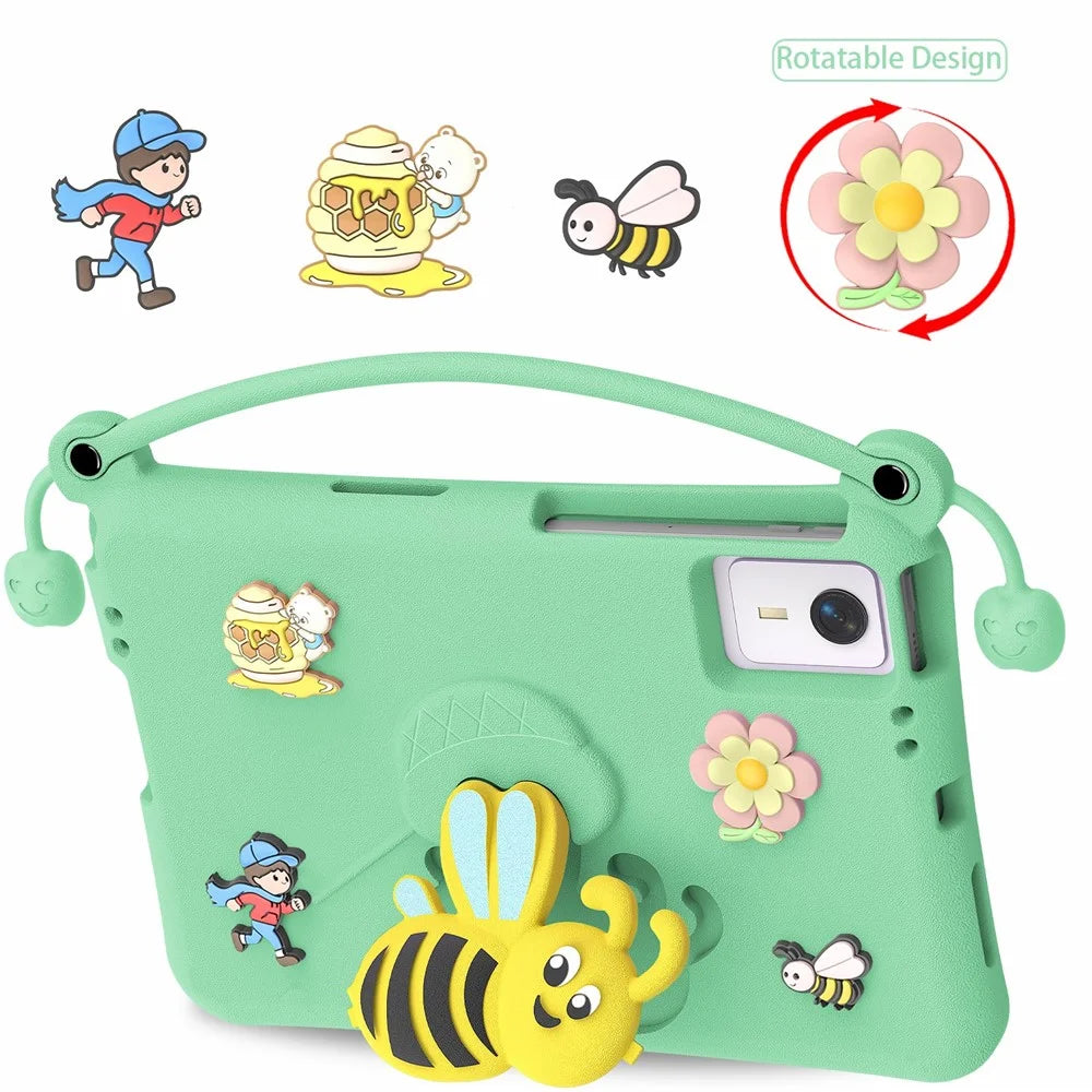 EVA Case For Lenovo Idea Tab  /  Tab M11  /  Huawei MatePad SE 11  /  Xiaomi Redmi Pad 2 11  /  SE  /  Pad 6 Pro  /  6  /  5  /  Honor Tablet V7 Bee Style Kickstand Tablet Cover with Carry Handle - Light Cyan - 2