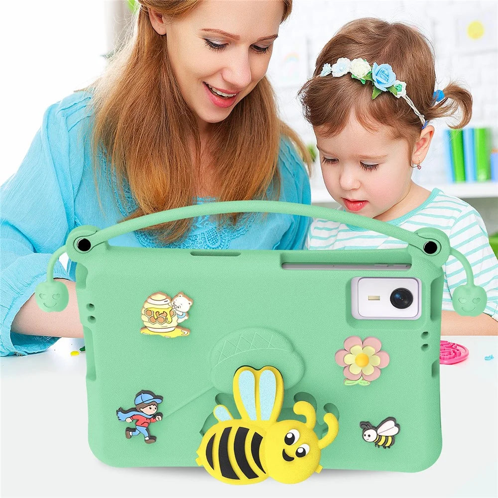 EVA Case For Lenovo Idea Tab  /  Tab M11  /  Huawei MatePad SE 11  /  Xiaomi Redmi Pad 2 11  /  SE  /  Pad 6 Pro  /  6  /  5  /  Honor Tablet V7 Bee Style Kickstand Tablet Cover with Carry Handle - Light Cyan - 3