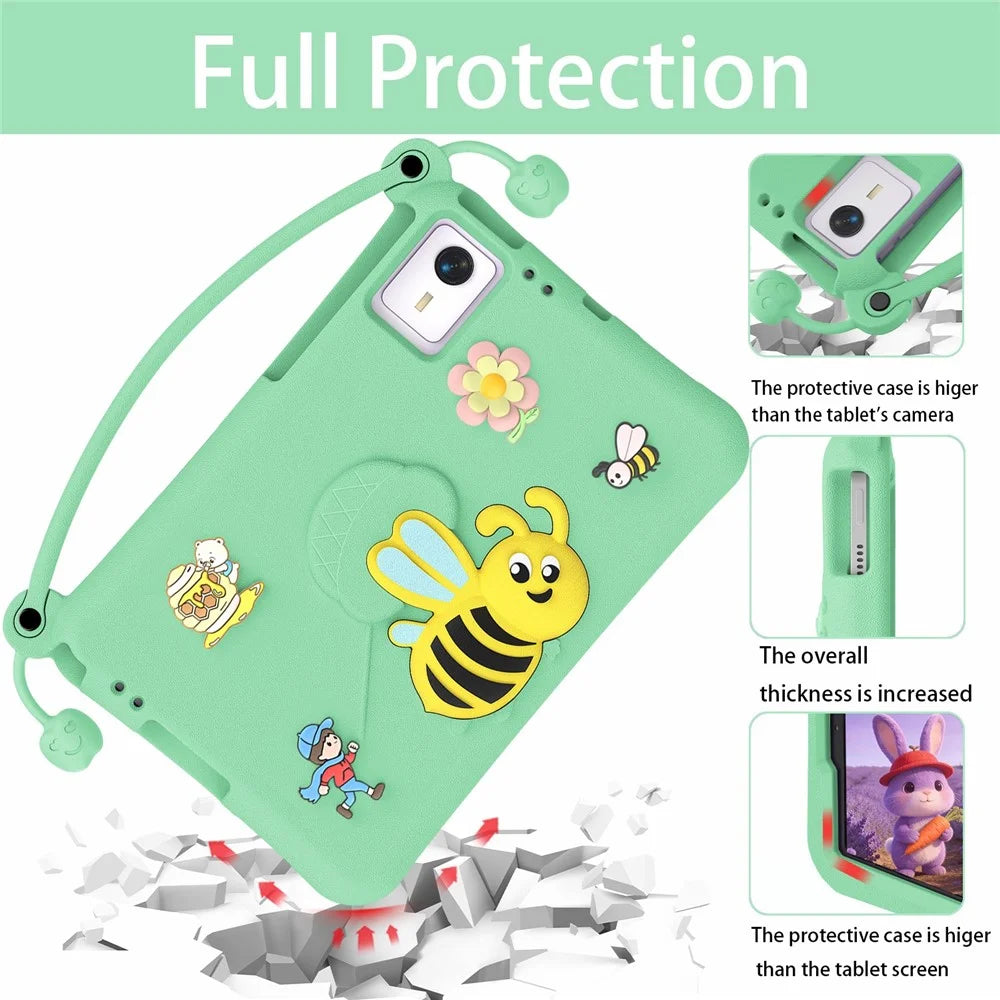 EVA Case For Lenovo Idea Tab  /  Tab M11  /  Huawei MatePad SE 11  /  Xiaomi Redmi Pad 2 11  /  SE  /  Pad 6 Pro  /  6  /  5  /  Honor Tablet V7 Bee Style Kickstand Tablet Cover with Carry Handle - Light Cyan - 4