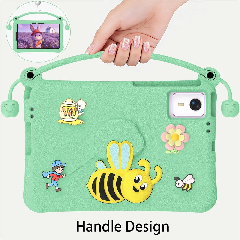 EVA Case For Lenovo Idea Tab  /  Tab M11  /  Huawei MatePad SE 11  /  Xiaomi Redmi Pad 2 11  /  SE  /  Pad 6 Pro  /  6  /  5  /  Honor Tablet V7 Bee Style Kickstand Tablet Cover with Carry Handle - Light Cyan - 5