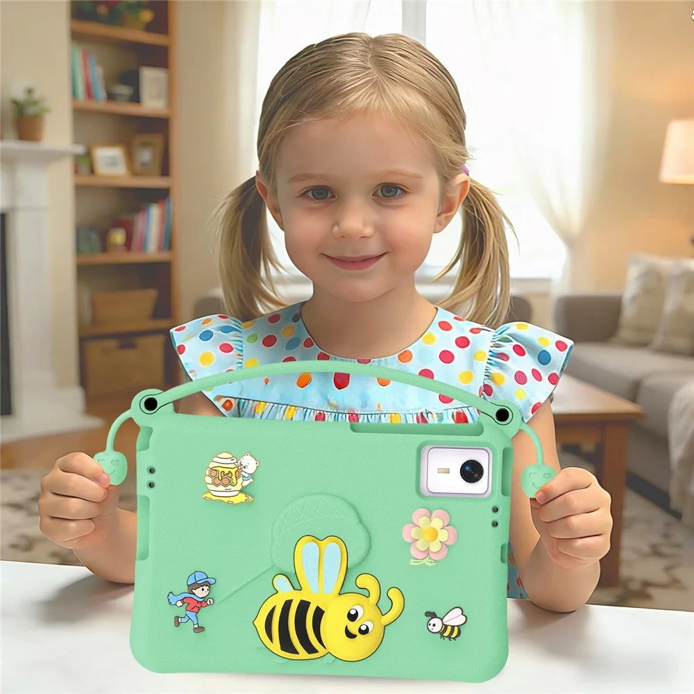 EVA Case For Lenovo Idea Tab  /  Tab M11  /  Huawei MatePad SE 11  /  Xiaomi Redmi Pad 2 11  /  SE  /  Pad 6 Pro  /  6  /  5  /  Honor Tablet V7 Bee Style Kickstand Tablet Cover with Carry Handle - Light Cyan - 6