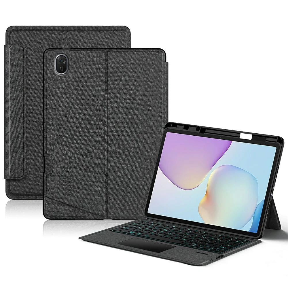 For Huawei MatePad 11.5 (2026) Leather Case + Bluetooth-Compatible Keyboard with Backlight Trackpad - 1