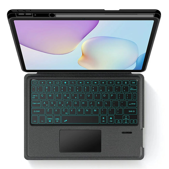 For Huawei MatePad 11.5 (2026) Leather Case + Bluetooth-Compatible Keyboard with Backlight Trackpad - 2